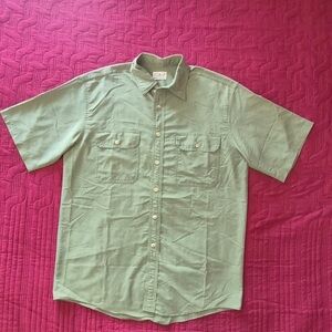 L.L. Bean Short-Sleeve Button-Down Shirt in Sage Green